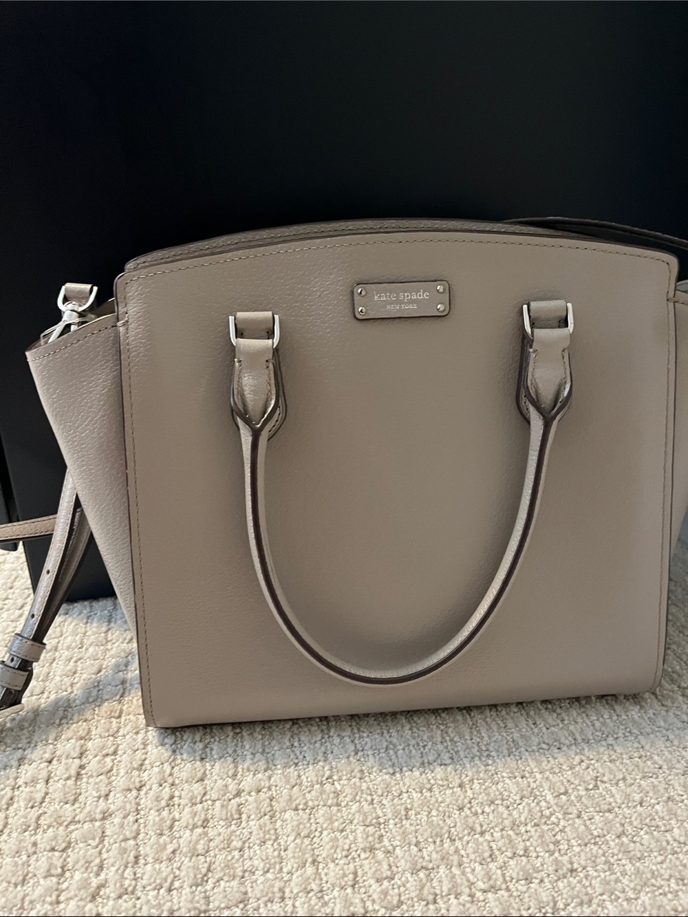 kate spade Taupe Gray Pebbled Leather Satchel